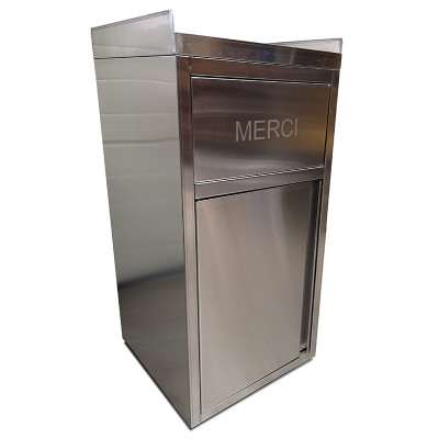 Poubelle snack en inox avec bac plastique / RESTONOBLE Poubelle snack en inox avec bac plastique / RESTONOBLE