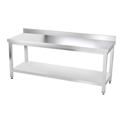 Table inox 2000 x 700 mm adossée avec renfort / GOLDINOX Table inox 2000 x 700 mm adossée avec renfort / GOLDINOX
