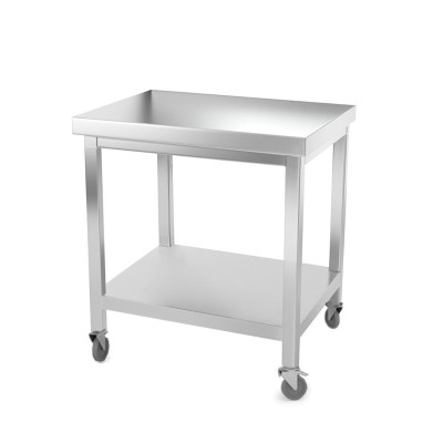 Table inox 800 x 700 mm avec renfort sur roulettes / GOLDINOX Table inox 800 x 700 mm avec renfort sur roulettes / GOLDINOX