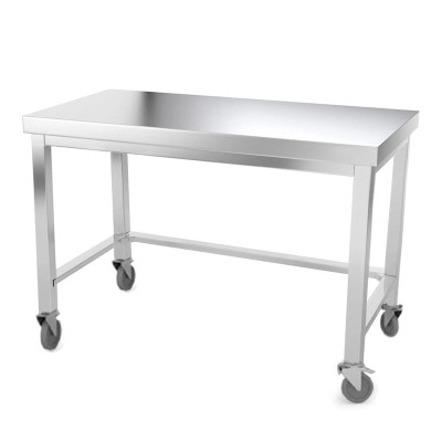 Table inox 1600 x 700 mm avec renfort sur roulettes / GOLDINOX Table inox 1600 x 700 mm avec renfort sur roulettes / GOLDINOX