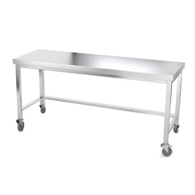 Table inox 2000 x 700 mm avec renfort sur roulettes / GOLDINOX Table inox 2000 x 700 mm avec renfort sur roulettes / GOLDINOX