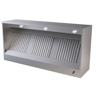 Hotte caisson 1000 x 950 x 400 mm avec éclairage, filtre et robinet de vidange / GOLDINOX Hotte caisson 1000 x 950 x 400 mm avec éclairage, filtre et robinet de vidange / GOLDINOX