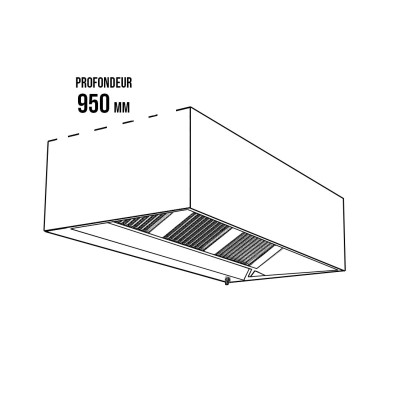 Hotte caisson 2600 x 950 x 400 mm avec éclairage, filtre et robinet de vidange / GOLDINOX Hotte caisson 2600 x 950 x 400 mm avec éclairage, filtre et robinet de vidange / GOLDINOX