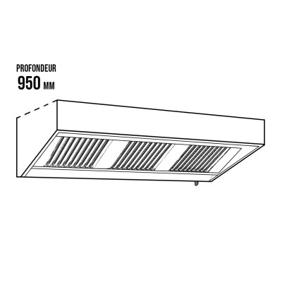 Hotte murale 2200 x 950 x 520 mm avec moteur, variateur, éclairage, filtre et robinet de vidange / GOLDINOX Hotte murale 2200 x 950 x 520 mm avec moteur, variateur, éclairage, filtre et robinet de vidange / GOLDINOX