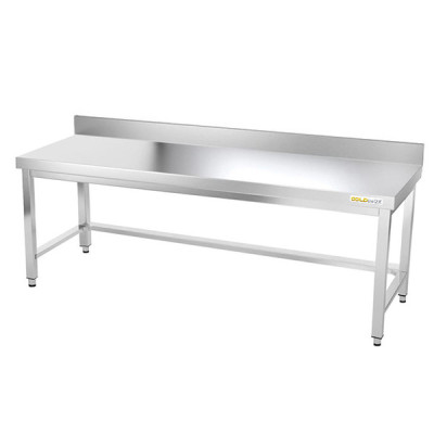 Table inox soubassement 1800 x 600 mm adossée avec renfort / GOLDINOX Table inox soubassement 1800 x 600 mm adossée avec renfort / GOLDINOX