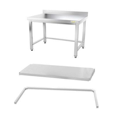 Table inox soubassement 1000 x 700 mm adossée avec renfort / GOLDINOX Table inox soubassement 1000 x 700 mm adossée avec renfort / GOLDINOX