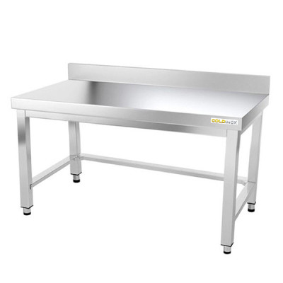 Table inox soubassement 1600 x 700 mm adossée avec renfort / GOLDINOX Table inox soubassement 1600 x 700 mm adossée avec renfort / GOLDINOX