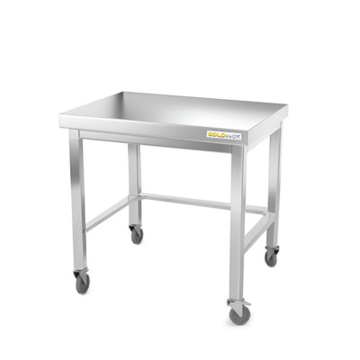 Table inox soubassement 800 x 700 mm avec renfort sur roulettes / GOLDINOX Table inox soubassement 800 x 700 mm avec renfort sur roulettes / GOLDINOX