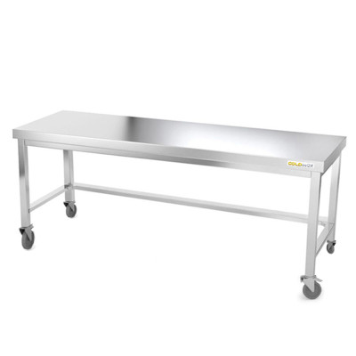 Table inox soubassement 2000 x 700 mm avec renfort sur roulettes / GOLDINOX Table inox soubassement 2000 x 700 mm avec renfort sur roulettes / GOLDINOX