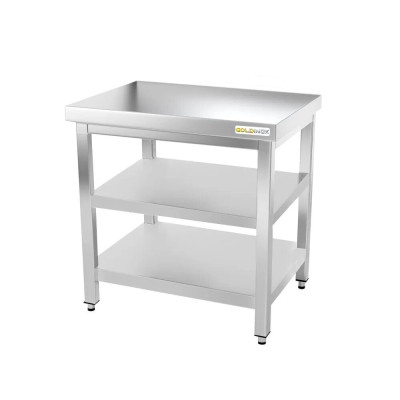 Table inox 700 x 700 mm avec 2 étagères / GOLDINOX Table inox 700 x 700 mm avec 2 étagères / GOLDINOX