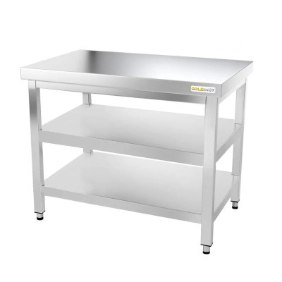 Table inox 1000 x 700 mm avec 2 étagères / GOLDINOX Table inox 1000 x 700 mm avec 2 étagères / GOLDINOX