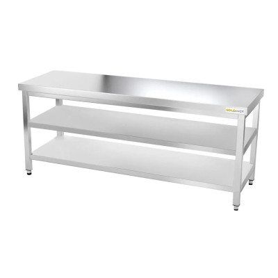 Table inox 2000 x 700 mm avec 2 étagères / GOLDINOX Table inox 2000 x 700 mm avec 2 étagères / GOLDINOX