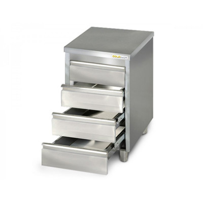 Meuble bas inox 500 x 700 mm avec 4 tiroirs PREMIUM / GOLDINOX Meuble bas inox 500 x 700 mm avec 4 tiroirs PREMIUM / GOLDINOX
