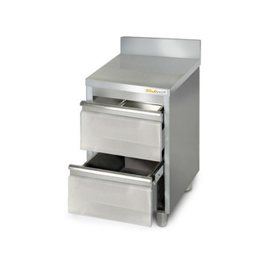 Meuble bas inox 500 x 700 mm adossée avec 2 tiroirs PREMIUM / GOLDINOX Meuble bas inox 500 x 700 mm adossée avec 2 tiroirs PREMIUM / GOLDINOX