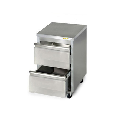 Meuble inox 2 tiroirs 500 x 700 mm sur roulettes / GOLDINOX Meuble inox 2 tiroirs 500 x 700 mm sur roulettes / GOLDINOX