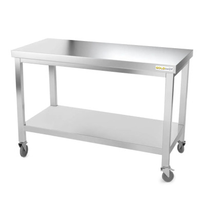 Table inox 1400 x 700 mm sur roulettes / GOLDINOX Table inox 1400 x 700 mm sur roulettes / GOLDINOX