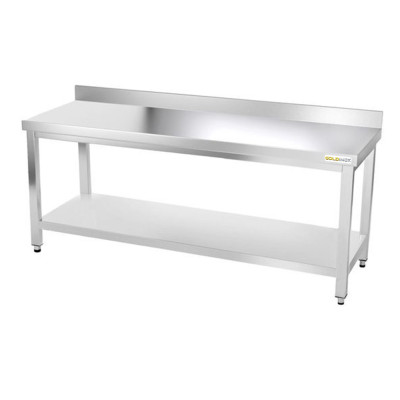Table inox 2000 x 800 mm adossée / GOLDINOX Table inox 2000 x 800 mm adossée / GOLDINOX