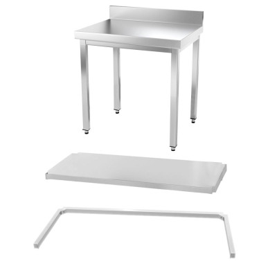 Table inox 800 x 800 mm adossée avec renfort / GOLDINOX Table inox 800 x 800 mm adossée avec renfort / GOLDINOX
