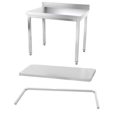 Table inox 1200 x 800 mm adossée avec renfort / GOLDINOX Table inox 1200 x 800 mm adossée avec renfort / GOLDINOX