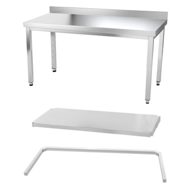 Table inox 1600 x 800 mm adossée avec renfort / GOLDINOX Table inox 1600 x 800 mm adossée avec renfort / GOLDINOX