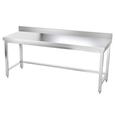 Table inox 2000 x 800 mm adossée avec renfort / GOLDINOX Table inox 2000 x 800 mm adossée avec renfort / GOLDINOX