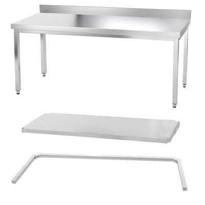 Table inox 2000 x 800 mm adossée avec renfort / GOLDINOX Table inox 2000 x 800 mm adossée avec renfort / GOLDINOX