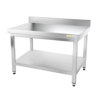 Table inox soubassement 1000 x 800 mm adossée / GOLDINOX Table inox soubassement 1000 x 800 mm adossée / GOLDINOX