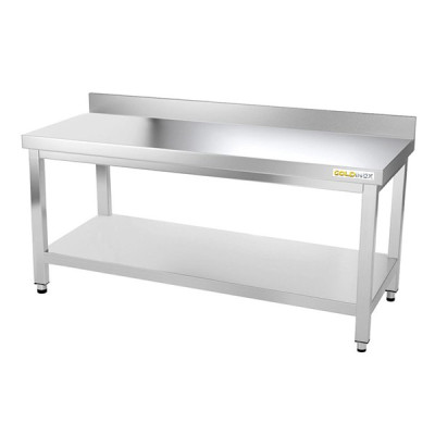 Table inox soubassement 1500 x 800 mm adossée / GOLDINOX Table inox soubassement 1500 x 800 mm adossée / GOLDINOX