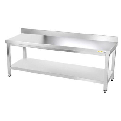 Table inox soubassement 2000 x 800 mm adossée / GOLDINOX Table inox soubassement 2000 x 800 mm adossée / GOLDINOX