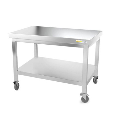 Table inox soubassement 1200 x 800 mm sur roulettes / GOLDINOX Table inox soubassement 1200 x 800 mm sur roulettes / GOLDINOX