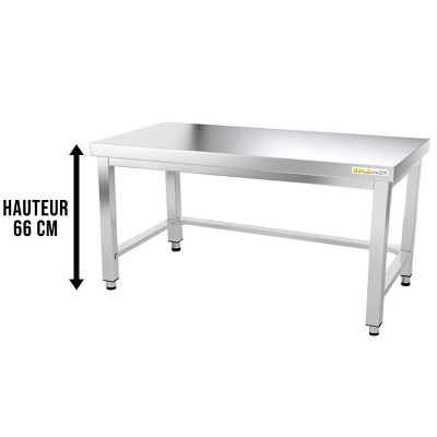 Table inox soubassement 1400 x 800 mm avec renfort / GOLDINOX Table inox soubassement 1400 x 800 mm avec renfort / GOLDINOX