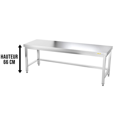 Table inox soubassement 2000 x 800 mm avec renfort / GOLDINOX Table inox soubassement 2000 x 800 mm avec renfort / GOLDINOX