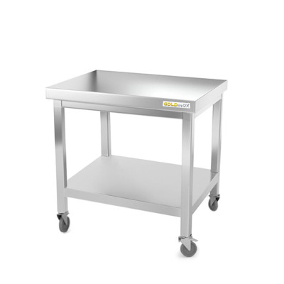 Table inox soubassement 800 x 800 mm avec renfort sur roulettes / GOLDINOX Table inox soubassement 800 x 800 mm avec renfort sur roulettes / GOLDINOX