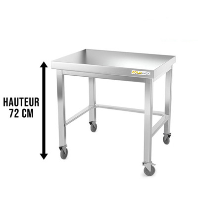 Table inox soubassement 800 x 800 mm avec renfort sur roulettes / GOLDINOX Table inox soubassement 800 x 800 mm avec renfort sur roulettes / GOLDINOX