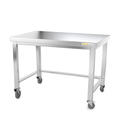 Table inox soubassement 1000 x 800 mm avec renfort sur roulettes / GOLDINOX Table inox soubassement 1000 x 800 mm avec renfort sur roulettes / GOLDINOX