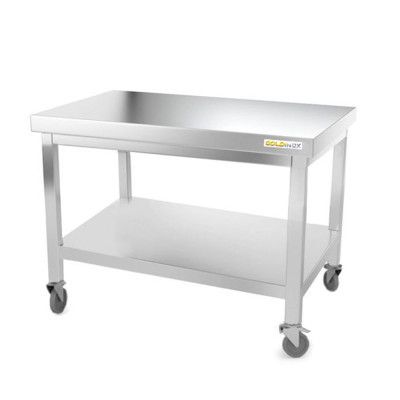 Table inox soubassement 1000 x 800 mm avec renfort sur roulettes / GOLDINOX Table inox soubassement 1000 x 800 mm avec renfort sur roulettes / GOLDINOX