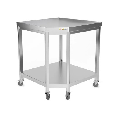 Table inox d'angle 1000 x 600 mm sur roulettes PREMIUM / GOLDINOX Table inox d'angle 1000 x 600 mm sur roulettes PREMIUM / GOLDINOX