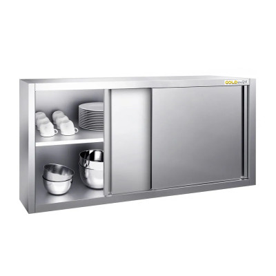 Placard mural inox 1400 x 400 mm / Hauteur 650 mm avec portes coulissantes PREMIUM / GOLDINOX Placard mural inox 1400 x 400 mm / Hauteur 650 mm avec portes coulissantes PREMIUM / GOLDINOX