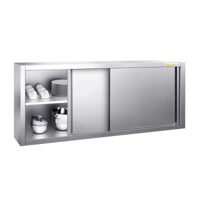 Placard mural inox 1800 x 400 mm / Hauteur 650 mm avec portes coulissantes PREMIUM / GOLDINOX Placard mural inox 1800 x 400 mm / Hauteur 650 mm avec portes coulissantes PREMIUM / GOLDINOX