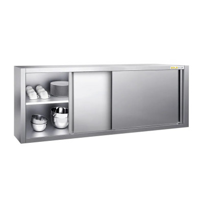Placard mural inox 2000 x 400 mm / Hauteur 650 mm avec portes coulissantes PREMIUM / GOLDINOX Placard mural inox 2000 x 400 mm / Hauteur 650 mm avec portes coulissantes PREMIUM / GOLDINOX
