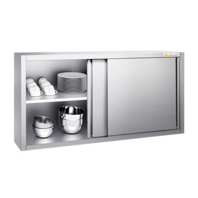 Placard mural inox 1800 x 400 mm / Hauteur 800 mm avec portes coulissantes PREMIUM / GOLDINOX Placard mural inox 1800 x 400 mm / Hauteur 800 mm avec portes coulissantes PREMIUM / GOLDINOX