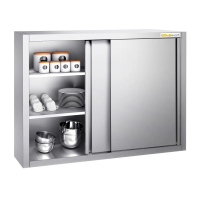 Placard mural inox 1000 x 400 mm / Hauteur 1000 mm avec portes coulissantes PREMIUM / GOLDINOX Placard mural inox 1000 x 400 mm / Hauteur 1000 mm avec portes coulissantes PREMIUM / GOLDINOX