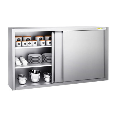 Placard mural inox 1500 x 400 mm / Hauteur 1000 mm avec portes coulissantes PREMIUM / GOLDINOX Placard mural inox 1500 x 400 mm / Hauteur 1000 mm avec portes coulissantes PREMIUM / GOLDINOX