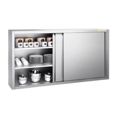 Placard mural inox 1800 x 400 mm / Hauteur 1000 mm avec portes coulissantes PREMIUM / GOLDINOX Placard mural inox 1800 x 400 mm / Hauteur 1000 mm avec portes coulissantes PREMIUM / GOLDINOX