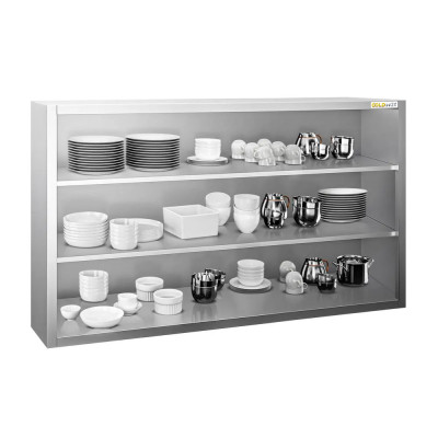 Placard mural inox 1400 x 400 mm / Hauteur 1000 mm ouvert PREMIUM / GOLDINOX Placard mural inox 1400 x 400 mm / Hauteur 1000 mm ouvert PREMIUM / GOLDINOX
