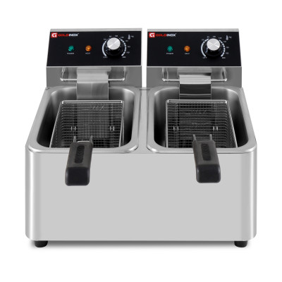 Friteuse électrique 2 x 4 Litres à poser - 5 kW / GOLDINOX Friteuse électrique 2 x 4 Litres à poser - 5 kW / GOLDINOX