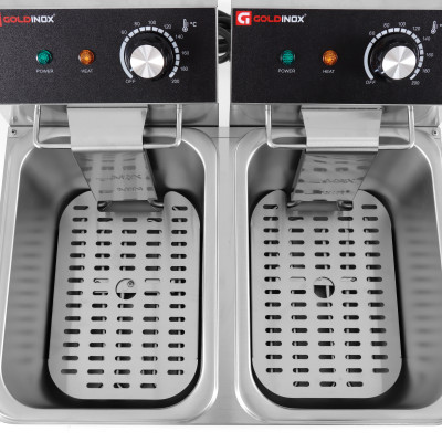 Friteuse électrique 2 x 4 Litres à poser - 5 kW / GOLDINOX Friteuse électrique 2 x 4 Litres à poser - 5 kW / GOLDINOX