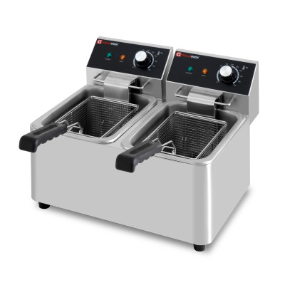 Friteuse électrique 2 x 4 Litres à poser - 5 kW / GOLDINOX Friteuse électrique 2 x 4 Litres à poser - 5 kW / GOLDINOX