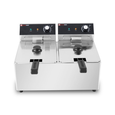Friteuse électrique 2 x 8 Litres à poser - 6 kW / GOLDINOX Friteuse électrique 2 x 8 Litres à poser - 6 kW / GOLDINOX