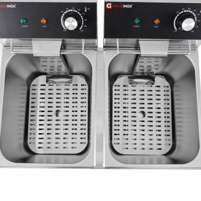 Friteuse électrique 2 x 8 Litres à poser - 6 kW / GOLDINOX Friteuse électrique 2 x 8 Litres à poser - 6 kW / GOLDINOX